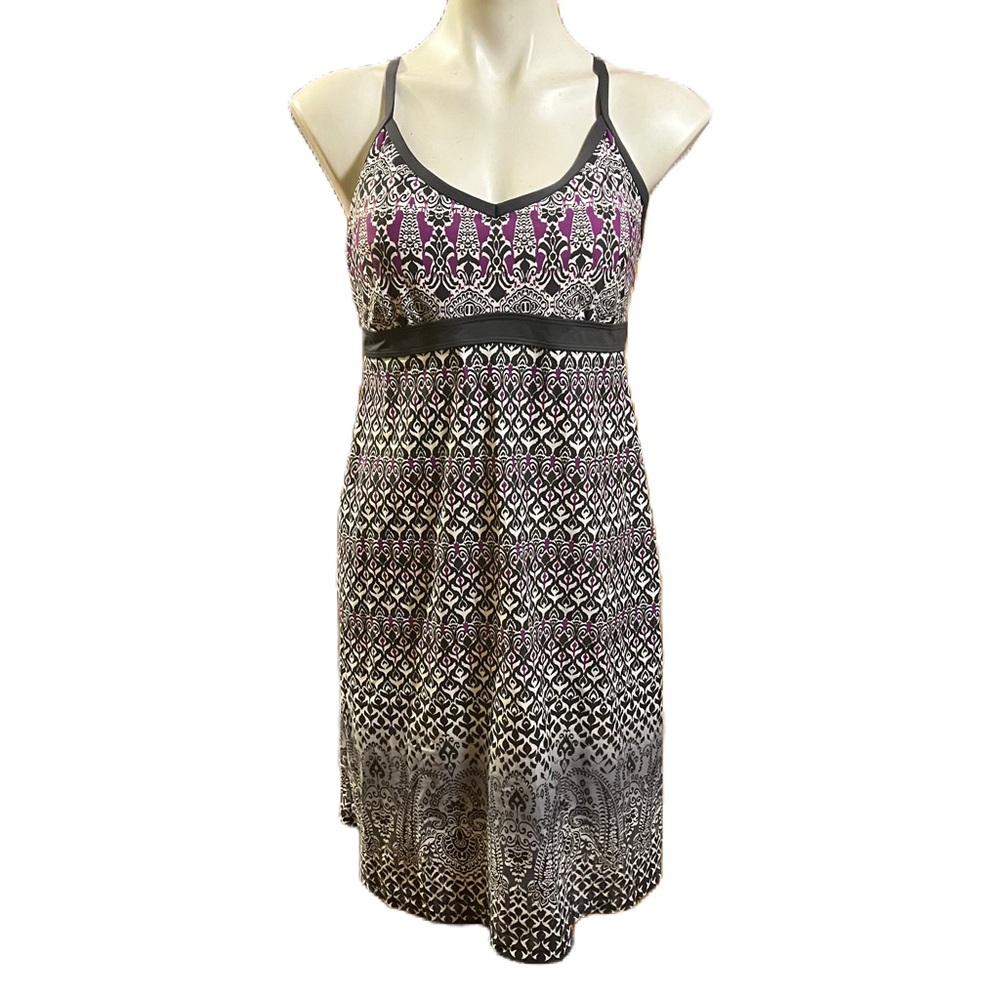 Athleta Shorebreak printed racerback dress in Bombay purple Large